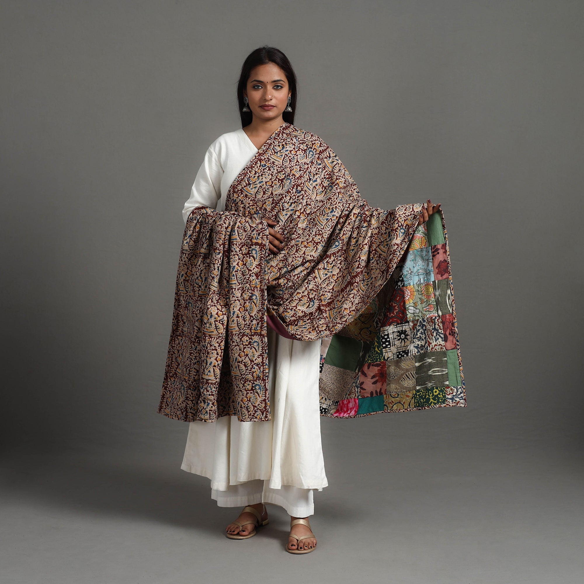 Multicolor - reversible cotton patchwork dupatta 12