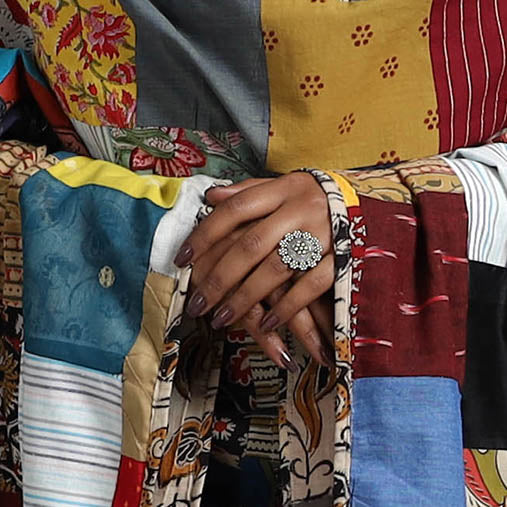 Multicolor - Reversible Block Print Cotton Patchwork Dupatta 13