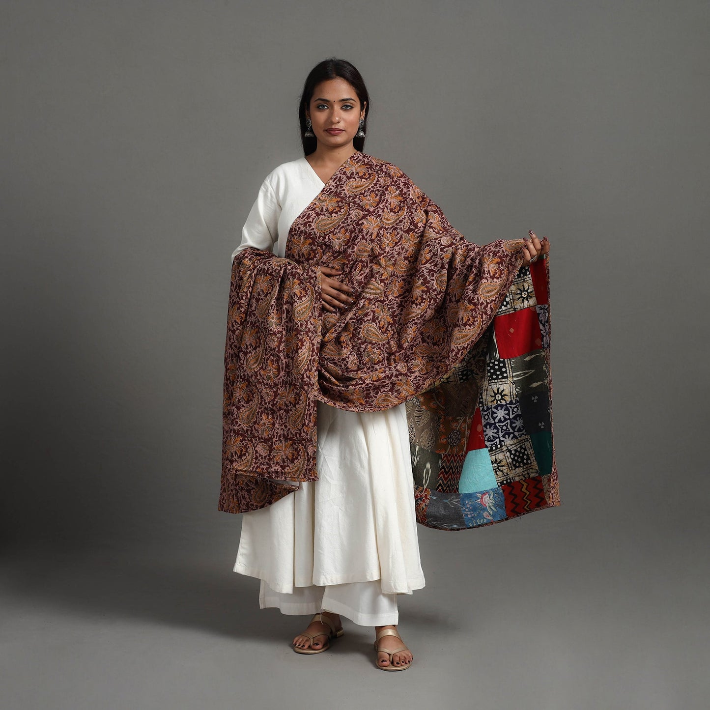 Multicolor - reversible cotton patchwork dupatta 14