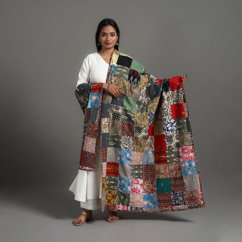 Multicolor - reversible cotton patchwork dupatta 14