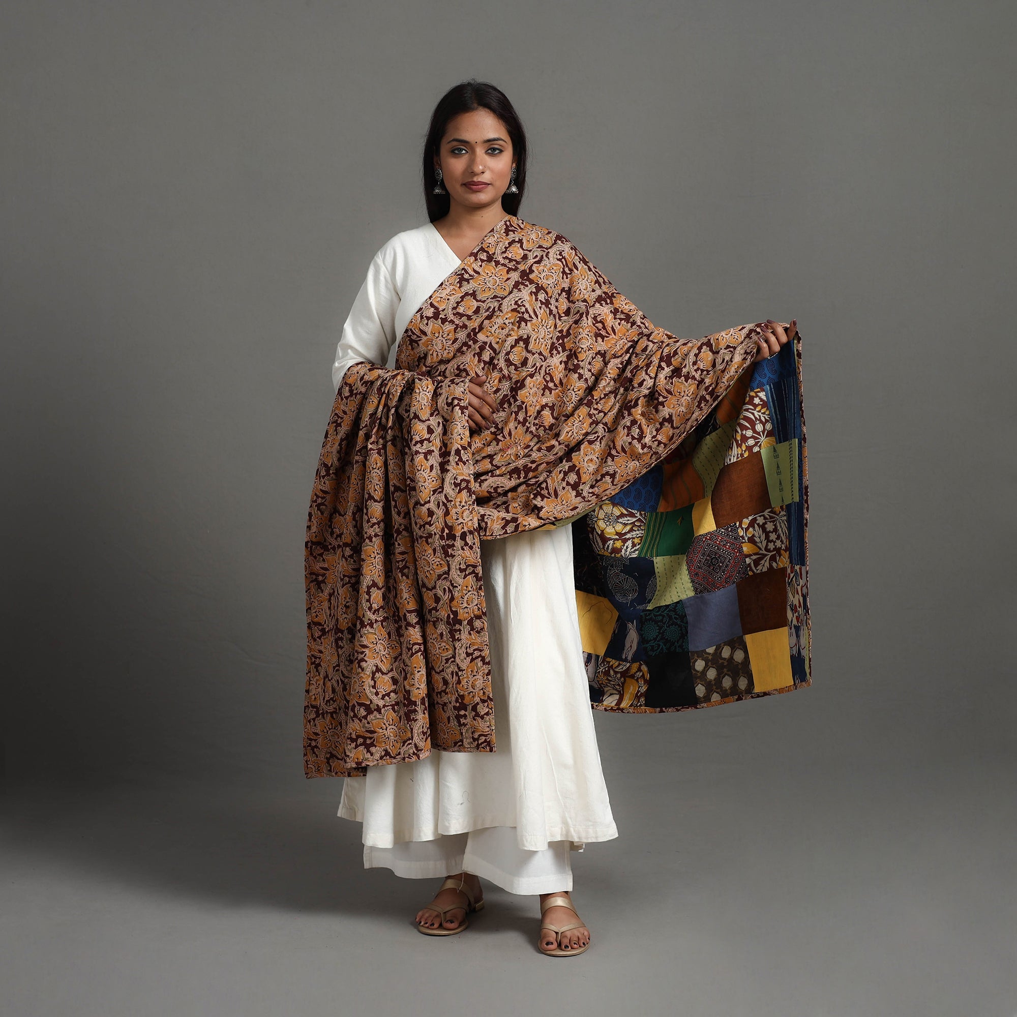 Multicolor - reversible cotton patchwork dupatta 15