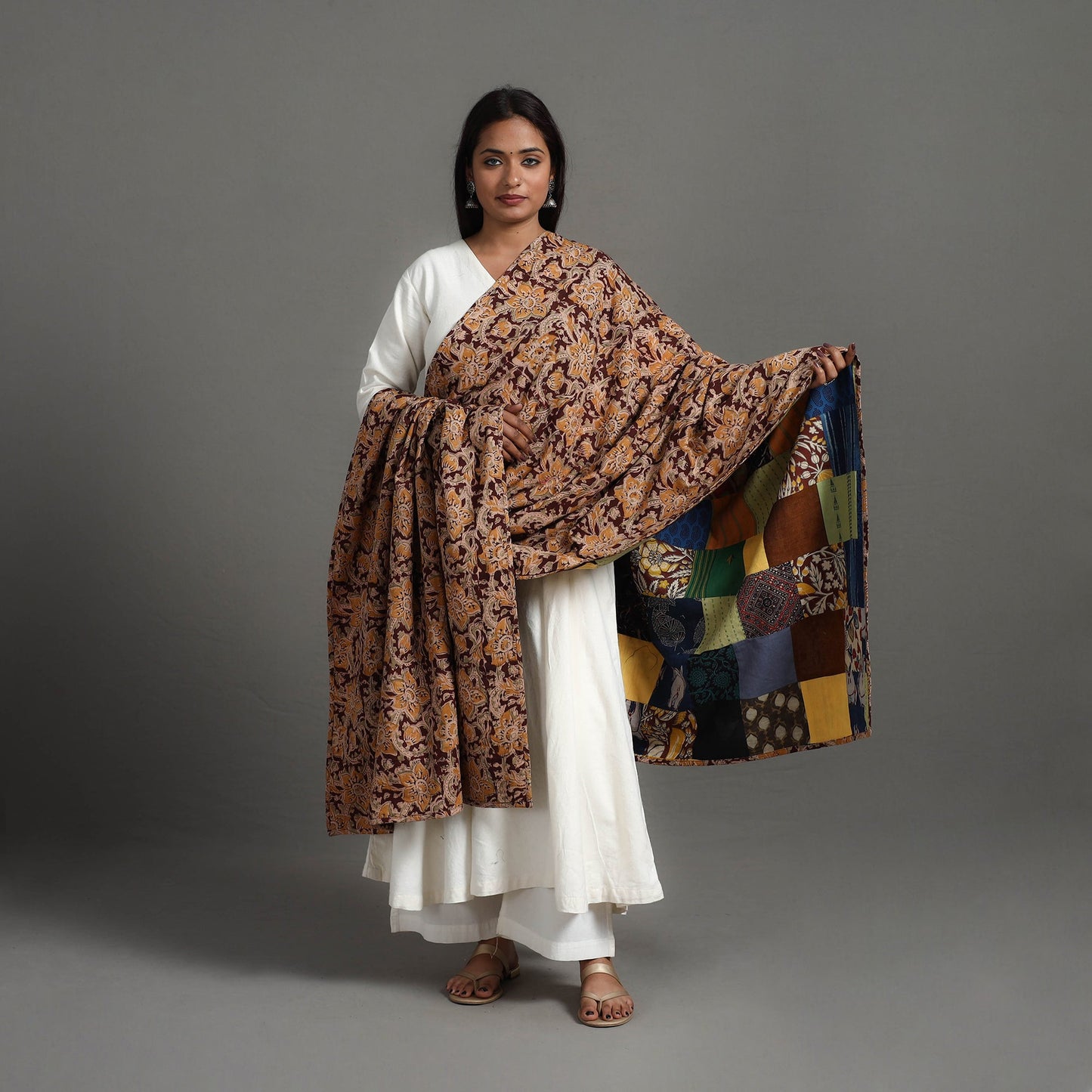 Multicolor - reversible cotton patchwork dupatta 15