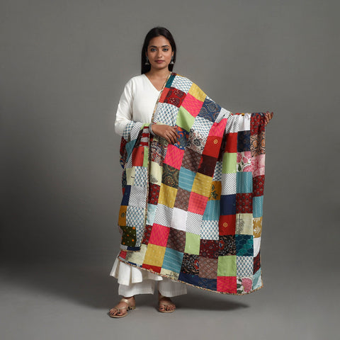 Multicolor - reversible cotton patchwork dupatta 16