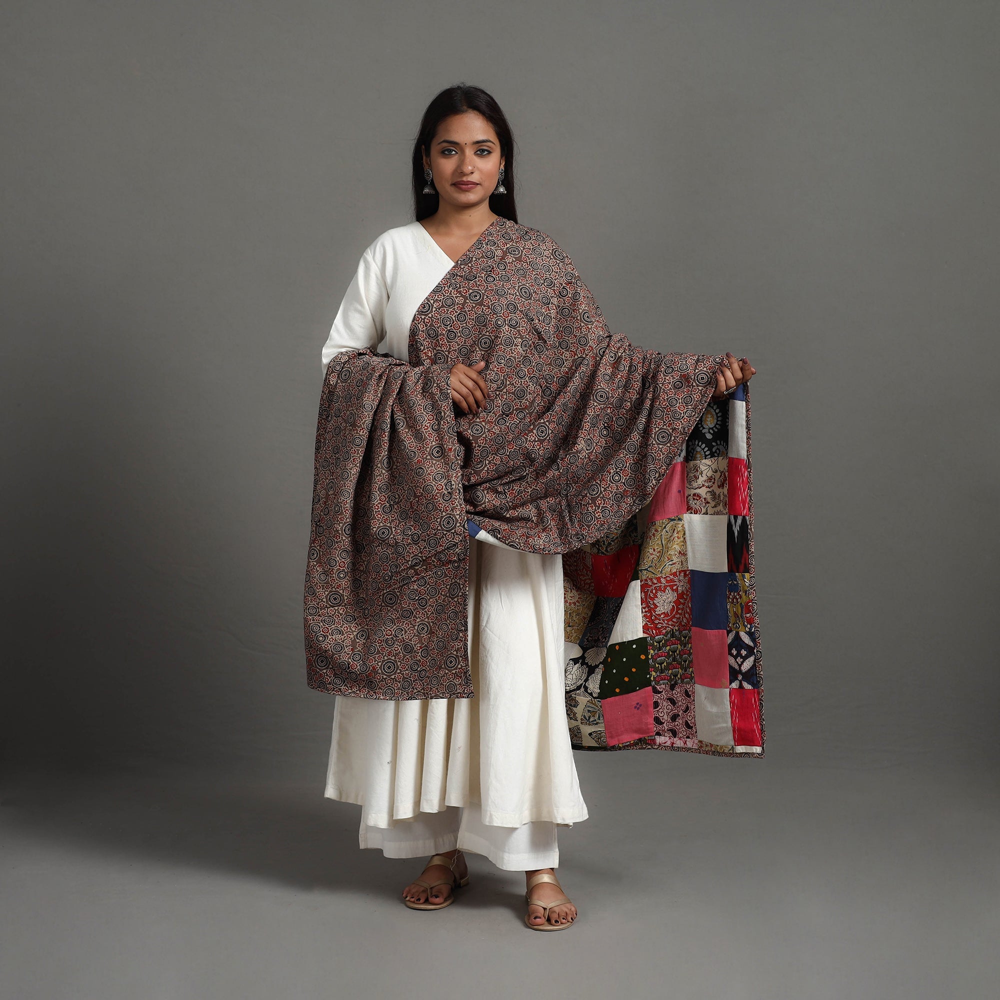 Multicolor - reversible cotton patchwork dupatta 18