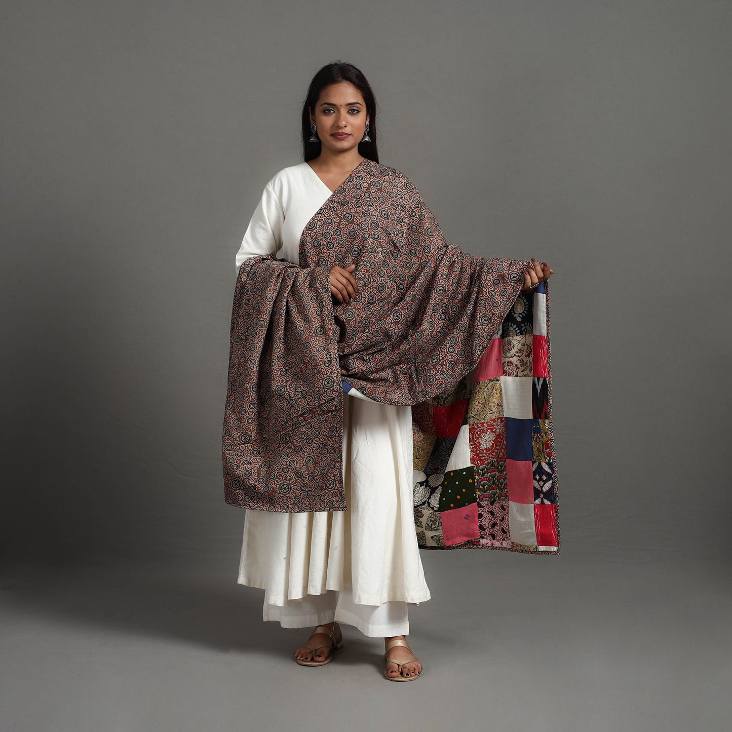 Multicolor - reversible cotton patchwork dupatta 18