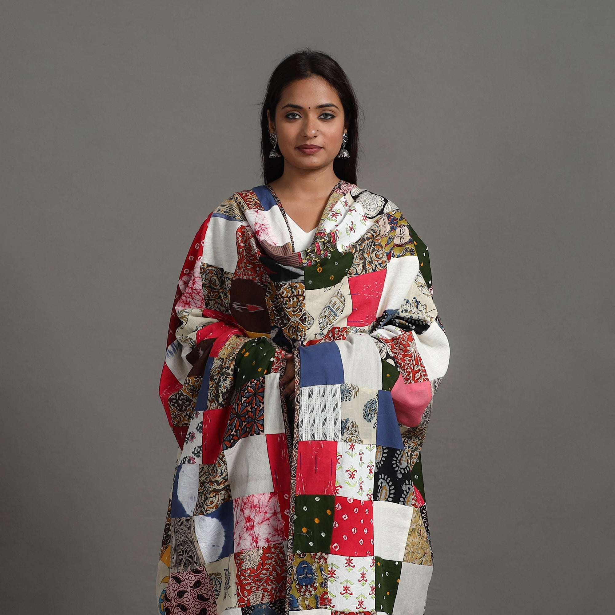 Multicolor - reversible cotton patchwork dupatta 18