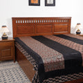  Reversible Ajrakh Patch & Tagai Work Mashru Silk Double Bed Cover / Quilt 