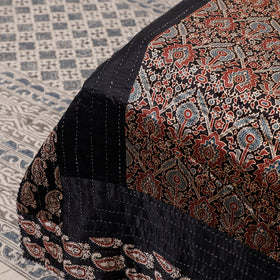  Reversible Ajrakh Patch & Tagai Work Mashru Silk Double Bed Cover / Quilt 