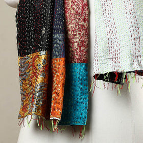 Multicolor - reversible patchwork silk bengal kantha stitch