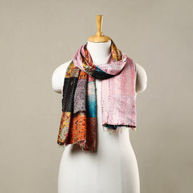 Multicolor - reversible patchwork silk bengal kantha stitch