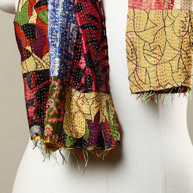 Multicolor - reversible patchwork silk bengal kantha stitch