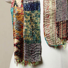 Multicolor - reversible patchwork silk bengal kantha stitch