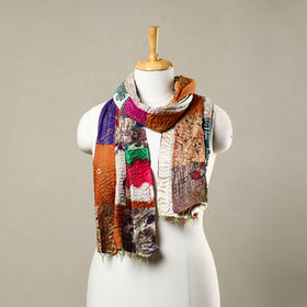 Multicolor - reversible patchwork silk bengal kantha stitch