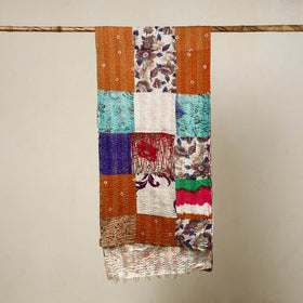 Multicolor - reversible patchwork silk bengal kantha stitch
