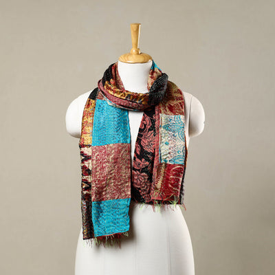 Multicolor - reversible patchwork silk bengal kantha stitch