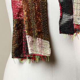 Multicolor - reversible patchwork silk bengal kantha stitch