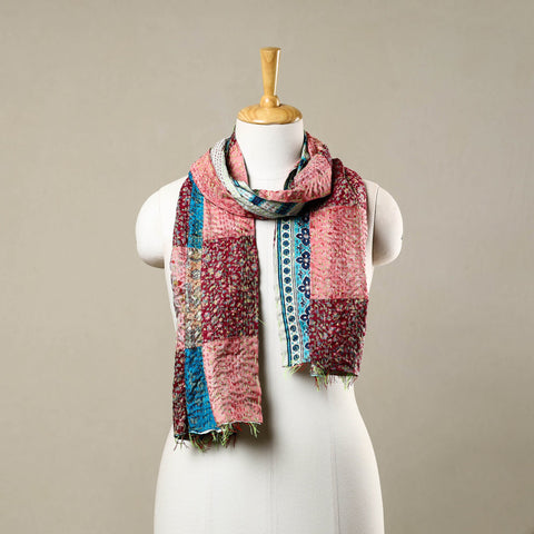 Multicolor - reversible patchwork silk bengal kantha stitch