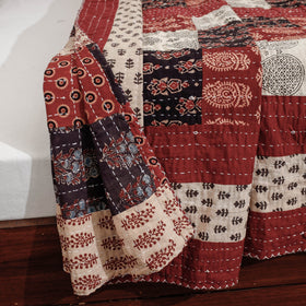  Reversible Ajrakh Printed Patch With Tagai Cotton Gudri / AC Quilt 