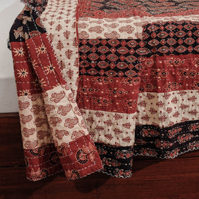  Reversible Ajrakh Printed Patch With Tagai Cotton Gudri / AC Quilt 
