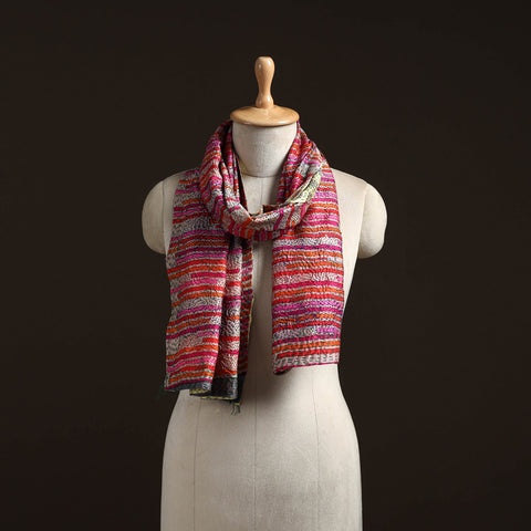 Multicolor - reversible silk bengal hand kantha stitch