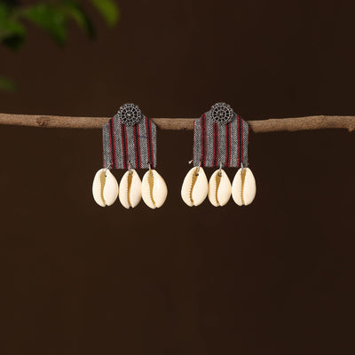 Multicolor - roshni fabart shell work earrings - handcrafted