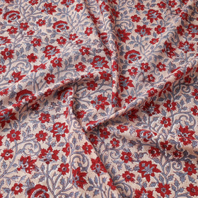 Multicolor - rosy garden sanganeri printed cotton fabric
