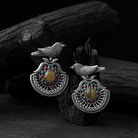 Multicolor - saanjh bela bird motif oxidised earrings