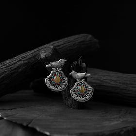 Multicolor - saanjh bela bird motif oxidised earrings