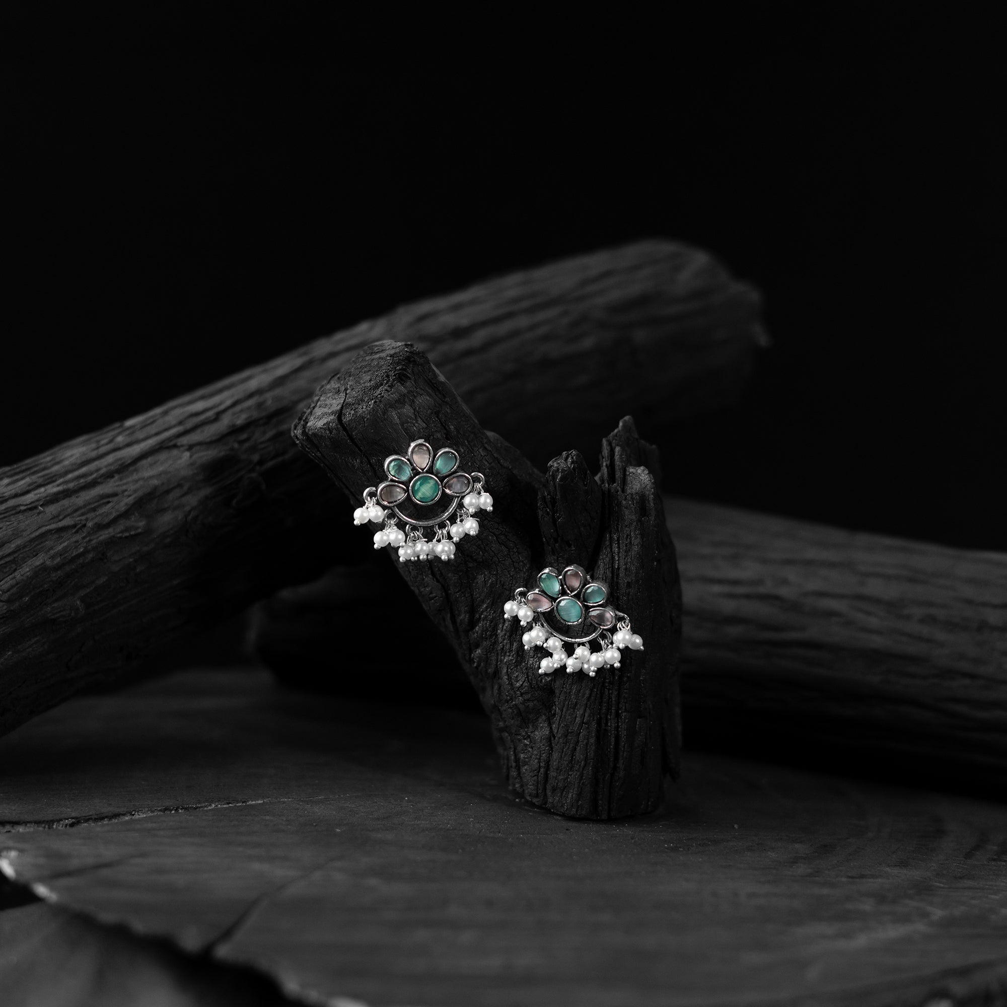Multicolor - saanjh bela bloom oxidised earrings