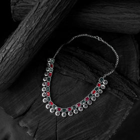 Multicolor - saanjh bela blossom oxidised necklace set