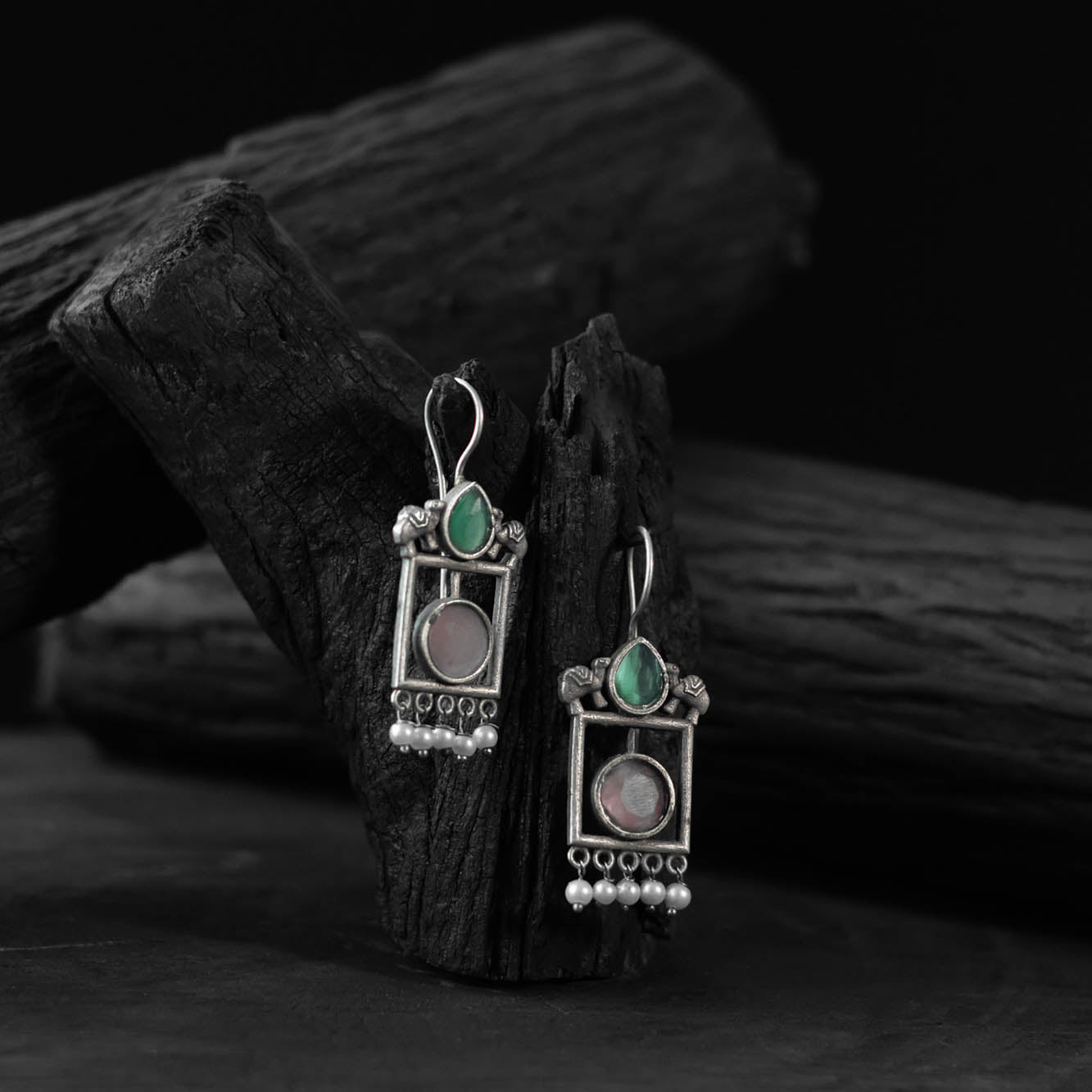 Multicolor - saanjh bela camel oxidised earrings