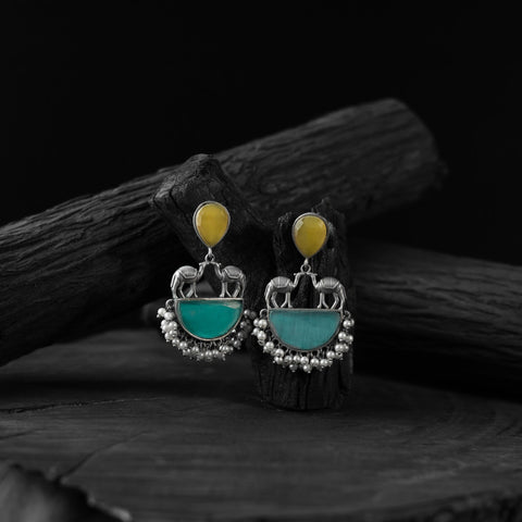 Multicolor - saanjh bela camel oxidised earrings