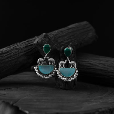 Multicolor - saanjh bela camel oxidised earrings