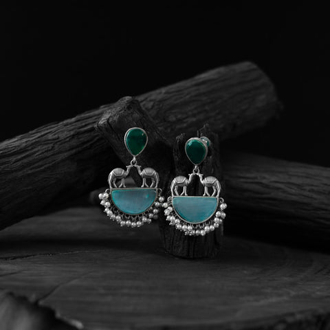 Multicolor - saanjh bela camel oxidised earrings