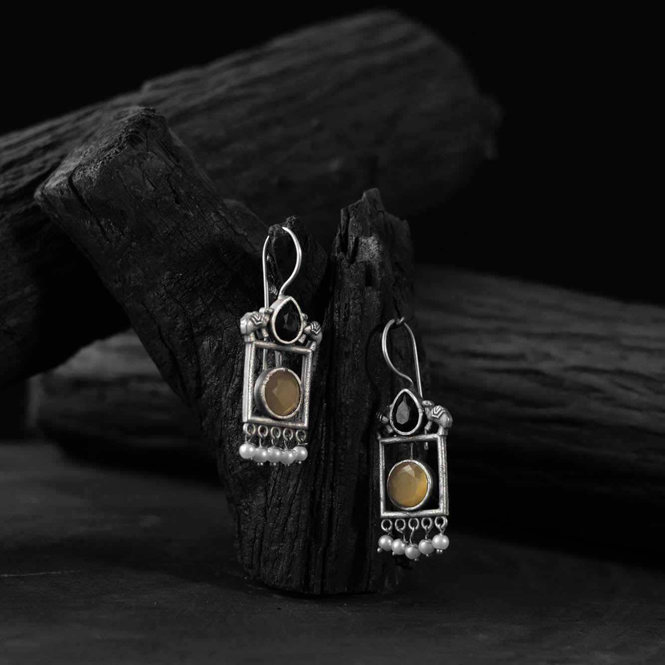 Multicolor - saanjh bela camel oxidised earrings