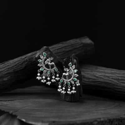 Multicolor - saanjh bela deer oxidised earrings