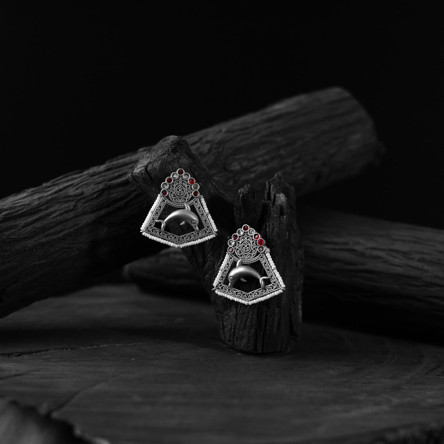 Multicolor - saanjh bela dolphin oxidised earrings