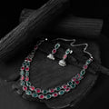 Multicolor - saanjh bela double layered oxidised necklace