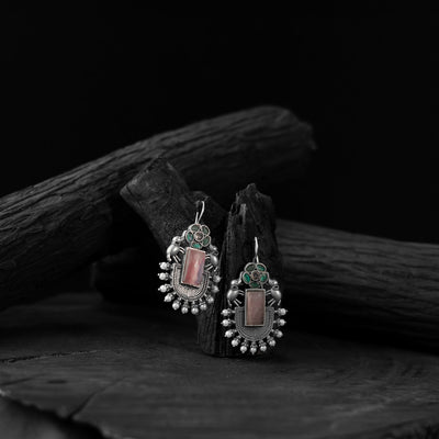 Multicolor - saanjh bela elephant flower oxidised earrings