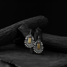 Multicolor - saanjh bela elephant flower oxidised earrings