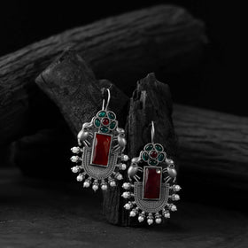 Multicolor - saanjh bela elephant flower oxidised earrings