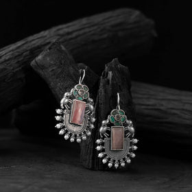 Multicolor - saanjh bela elephant flower oxidised earrings