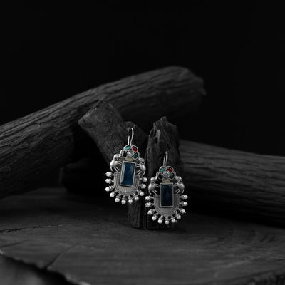 Multicolor - saanjh bela elephant flower oxidised earrings