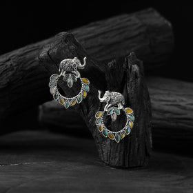 Multicolor - saanjh bela elephant motif oxidised earrings