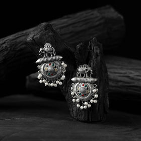 Multicolor - saanjh bela elephant motif oxidised earrings