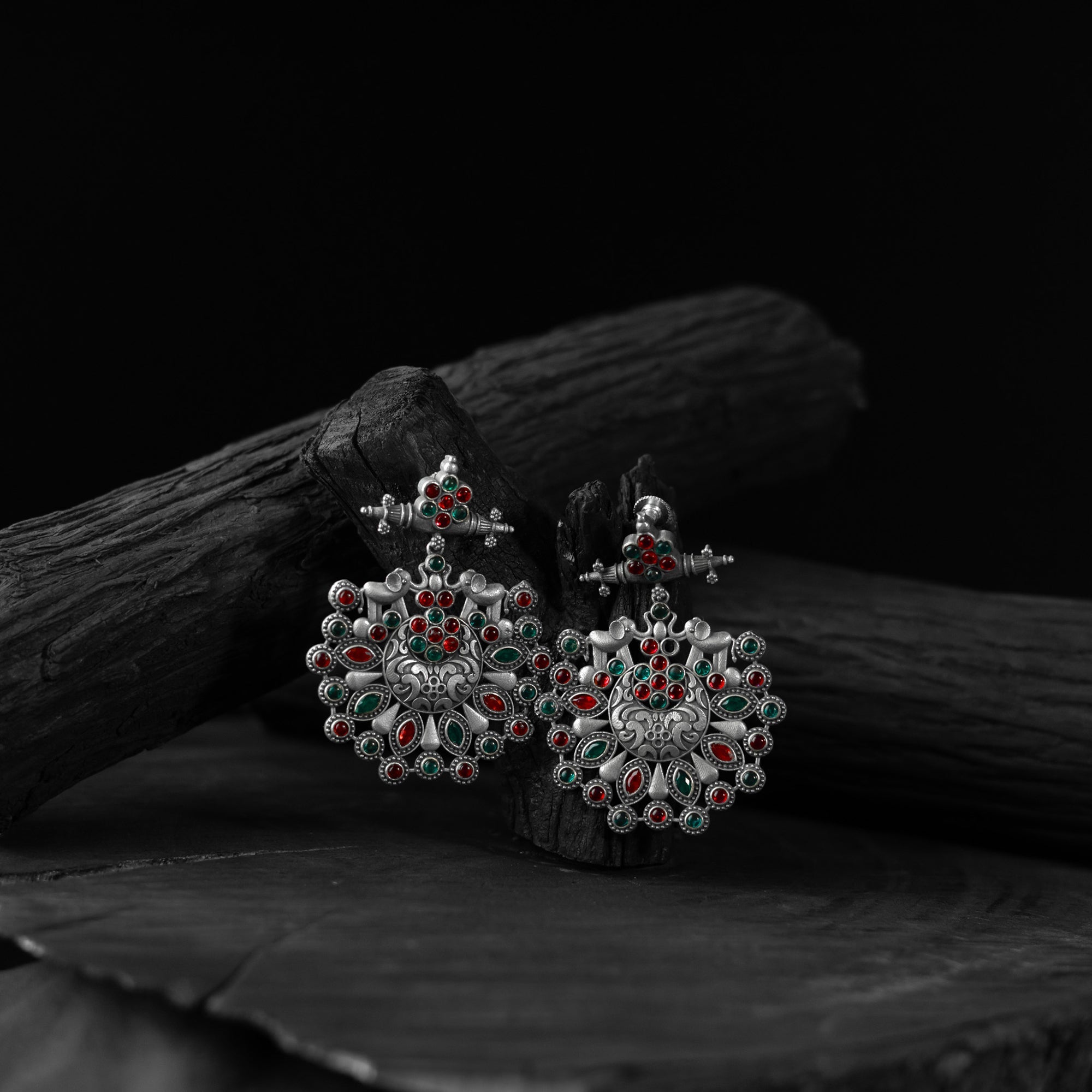 Multicolor - saanjh bela elephant oxidised earrings