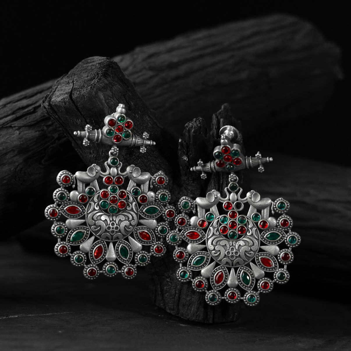 Multicolor - saanjh bela elephant oxidised earrings