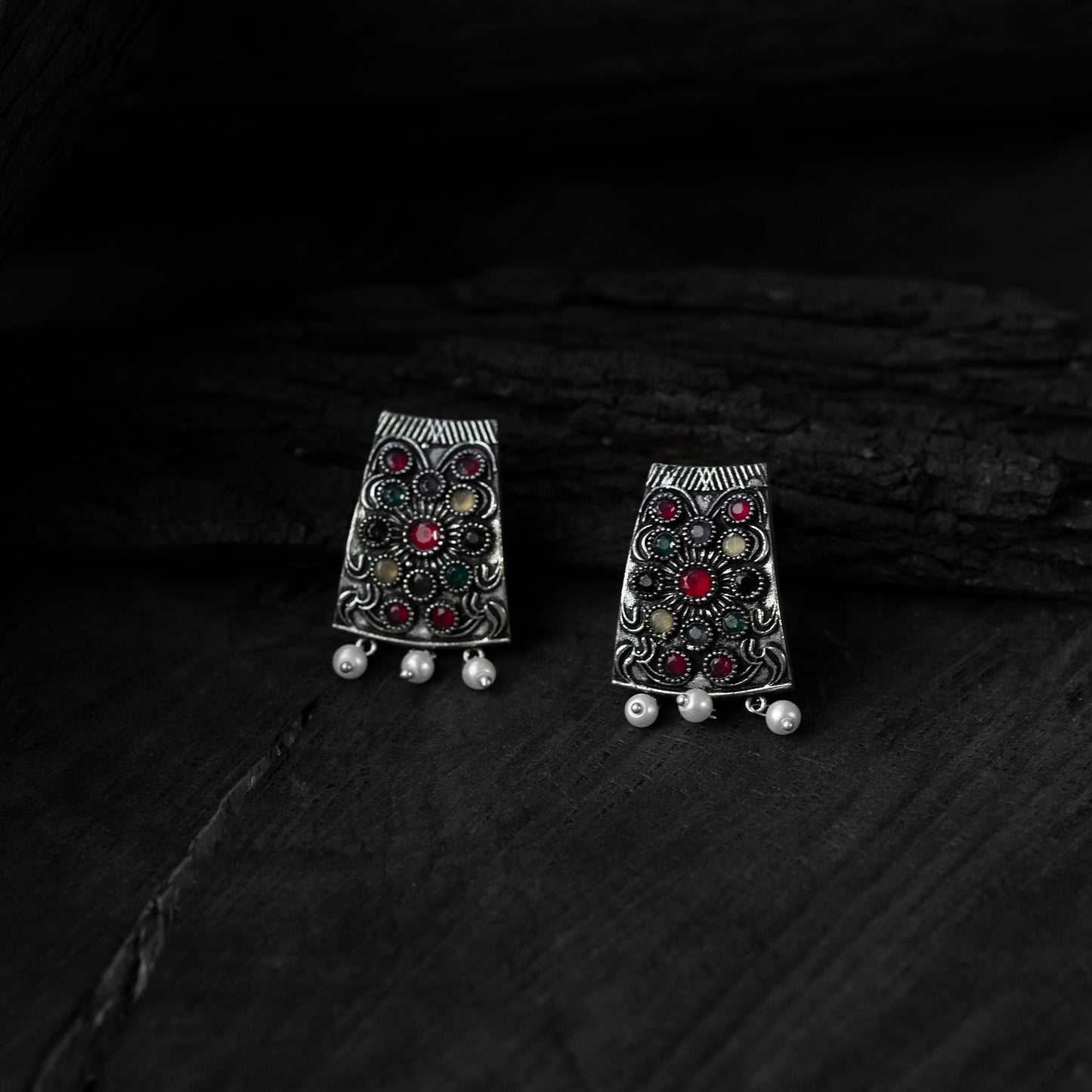 Multicolor - saanjh bela floral oxidised necklace set