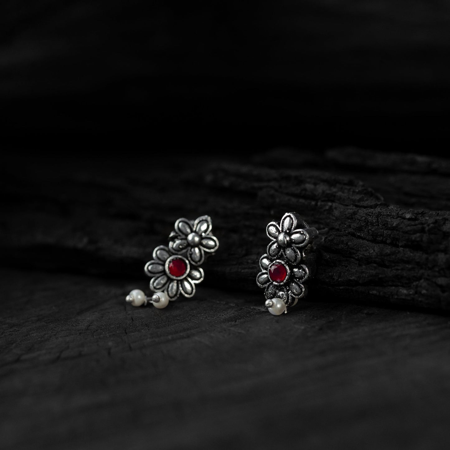 Multicolor - saanjh bela flower oxidised necklace set