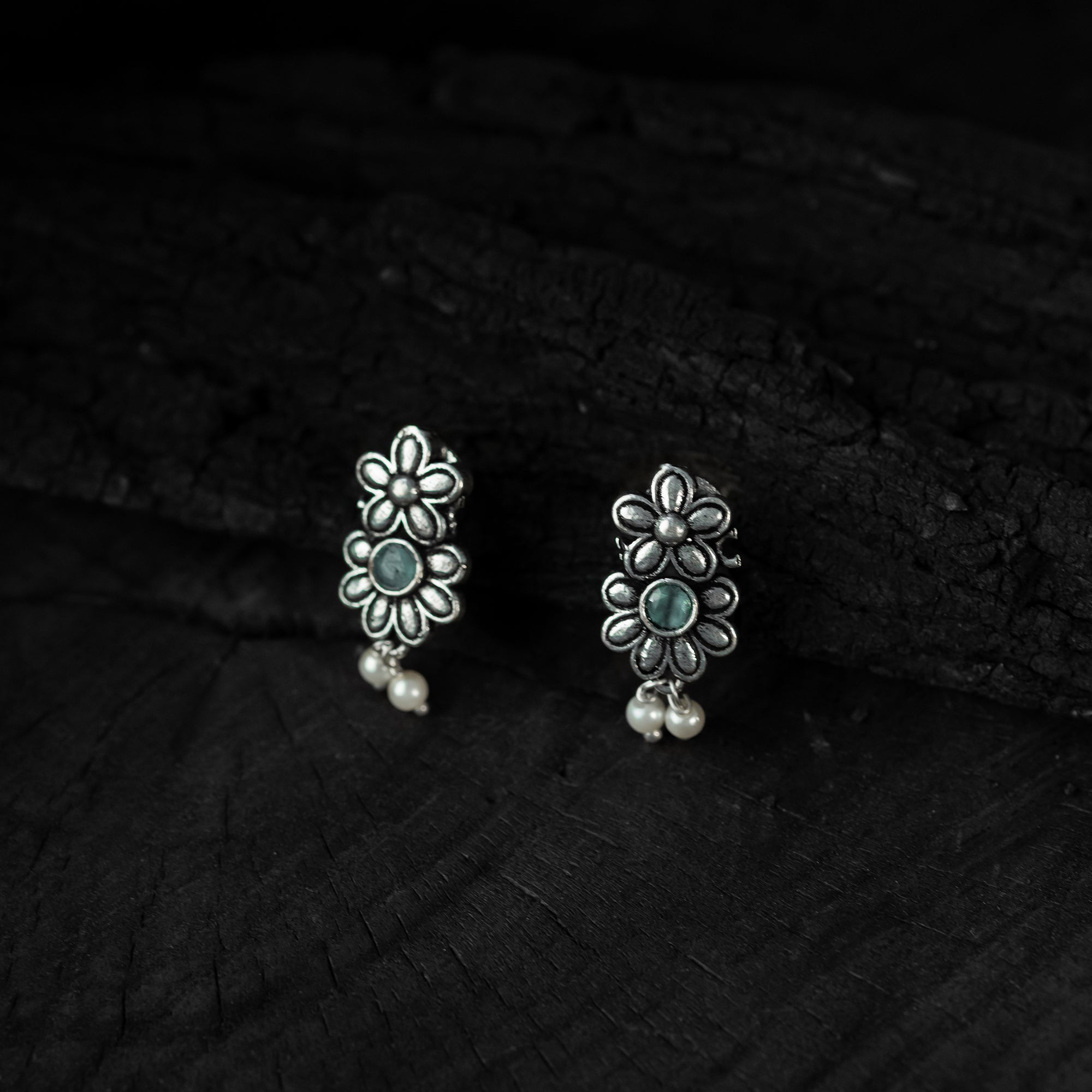 Multicolor - saanjh bela flower oxidised necklace set